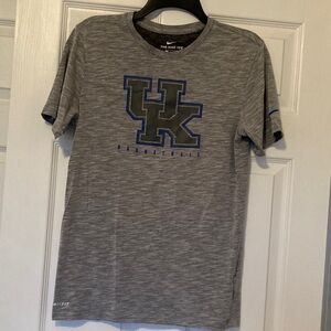 Nike Gray and Blue Basketball Tee